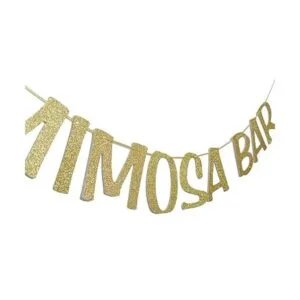 Mimosa Letrero de barra con purpurina dorada para_2