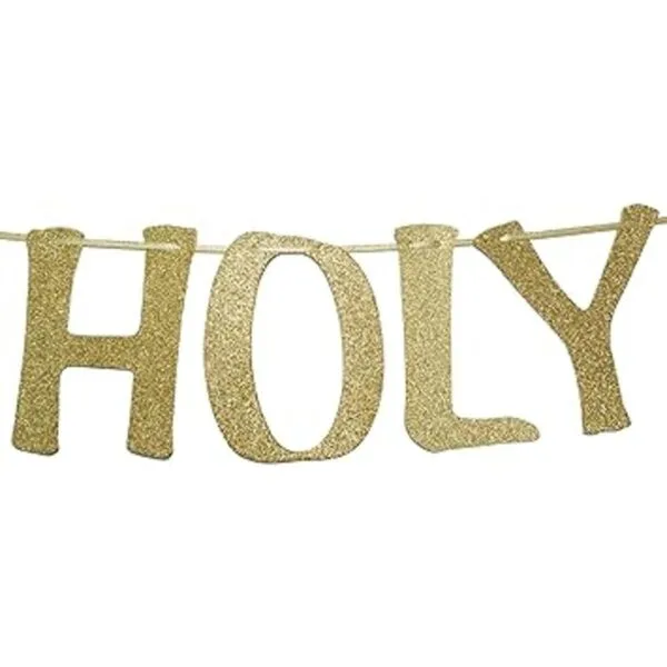 Holy Shit Youre Old Banner dorado con purpurina para 30_3