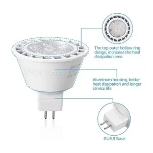 TORCHSTAR Paquete de 12 bombillas LED MR16 regulables_2