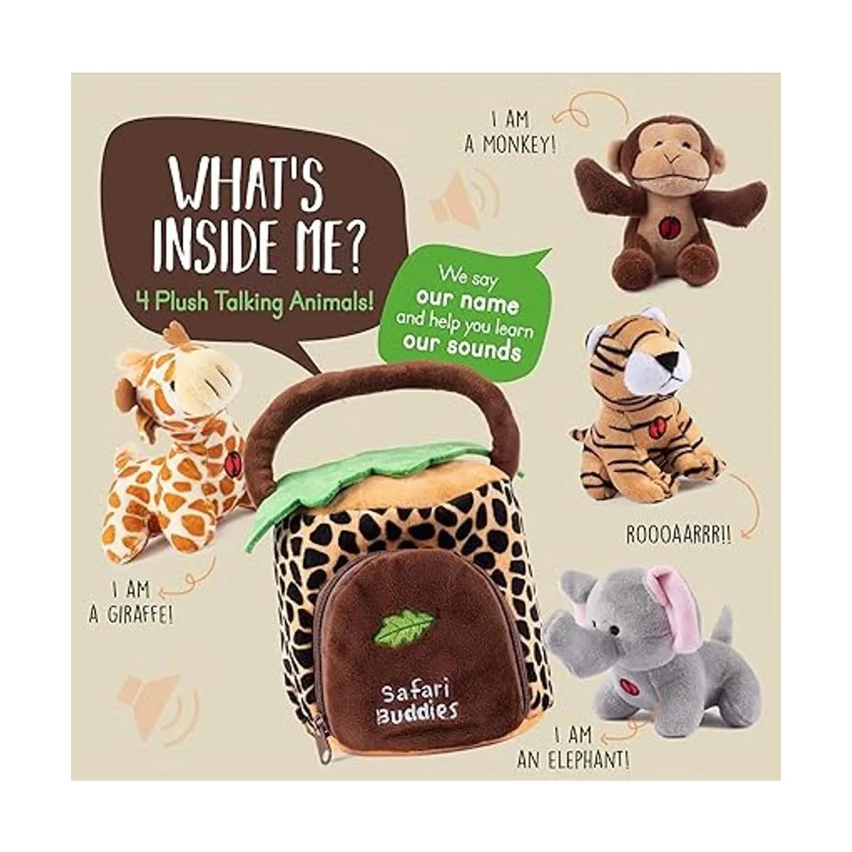 Juego de juguetes de animales de la selva de peluche_2