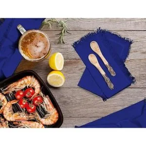 Servilletas de tela con flecos decorativos paquete de_4