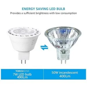 TORCHSTAR Paquete de 12 bombillas LED MR16 regulables_5
