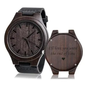 Relojes de pulsera de madera de cuarzo analógicos para_1