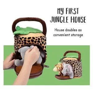 Juego de juguetes de animales de la selva de peluche_3