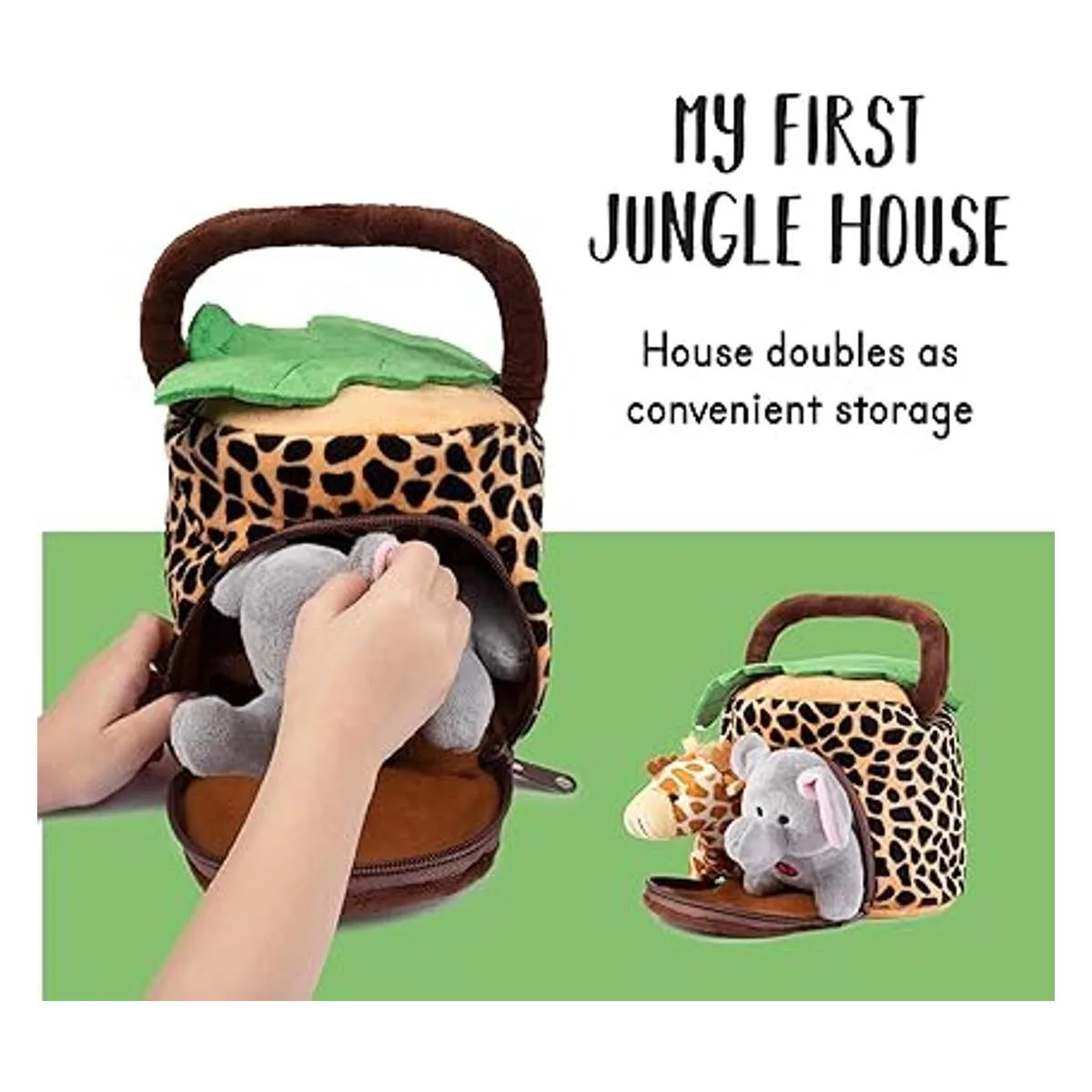 Juego de juguetes de animales de la selva de peluche_3