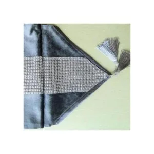 San Tungus Camino de mesa con tiras y borlas de diamantes_4