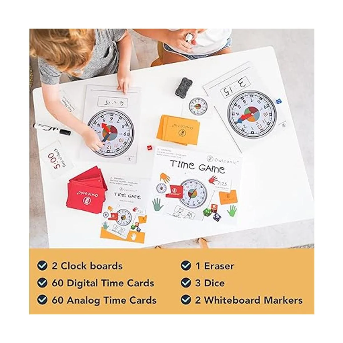 OWLCONIC Learning Time Game Un gran 128 piezas de ayuda_4