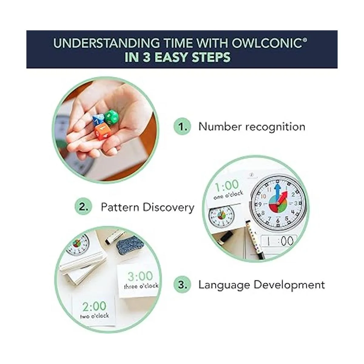 OWLCONIC Learning Time Game Un gran 128 piezas de ayuda_5