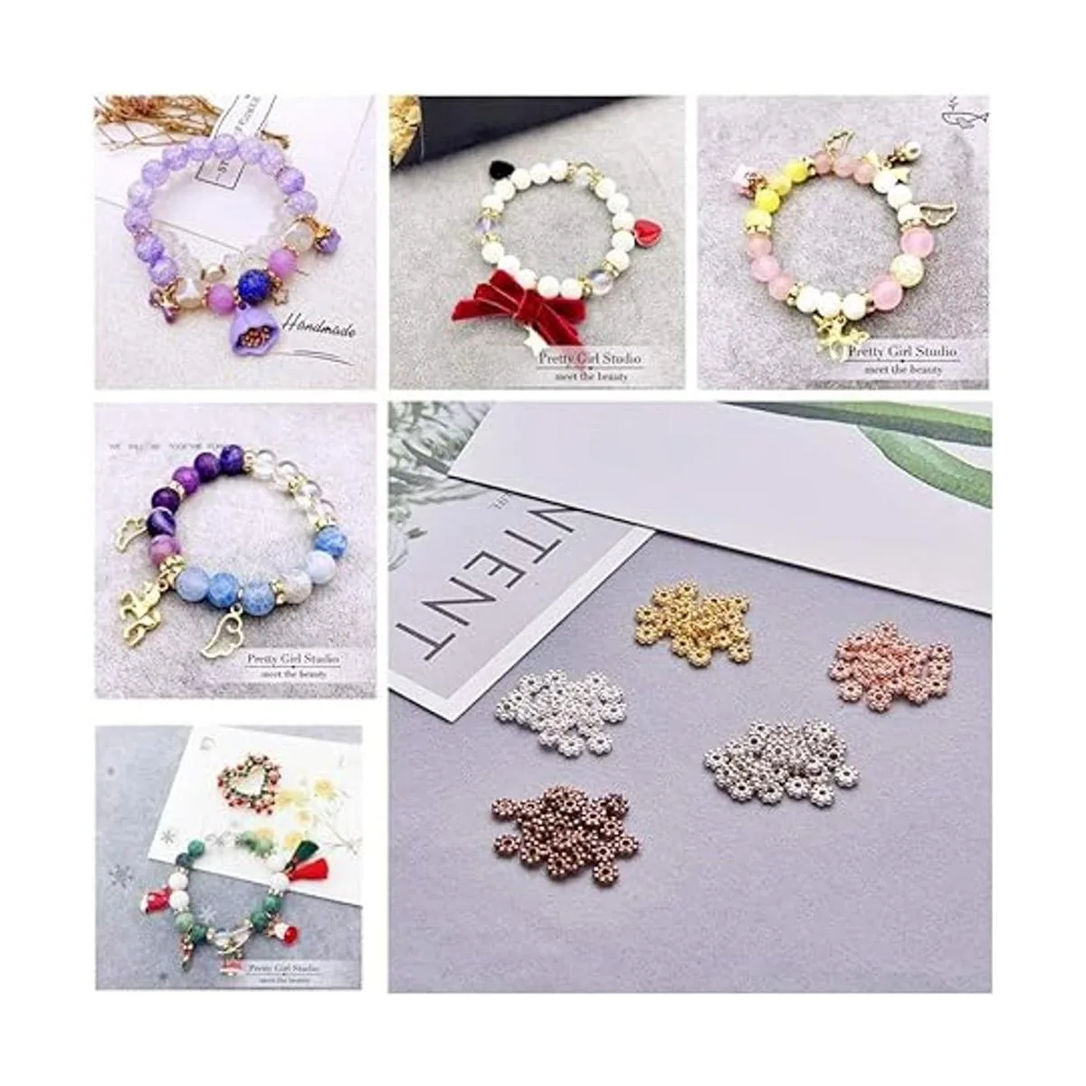 PH PandaHall 400 cuentas espaciadoras de flores cuentas_5