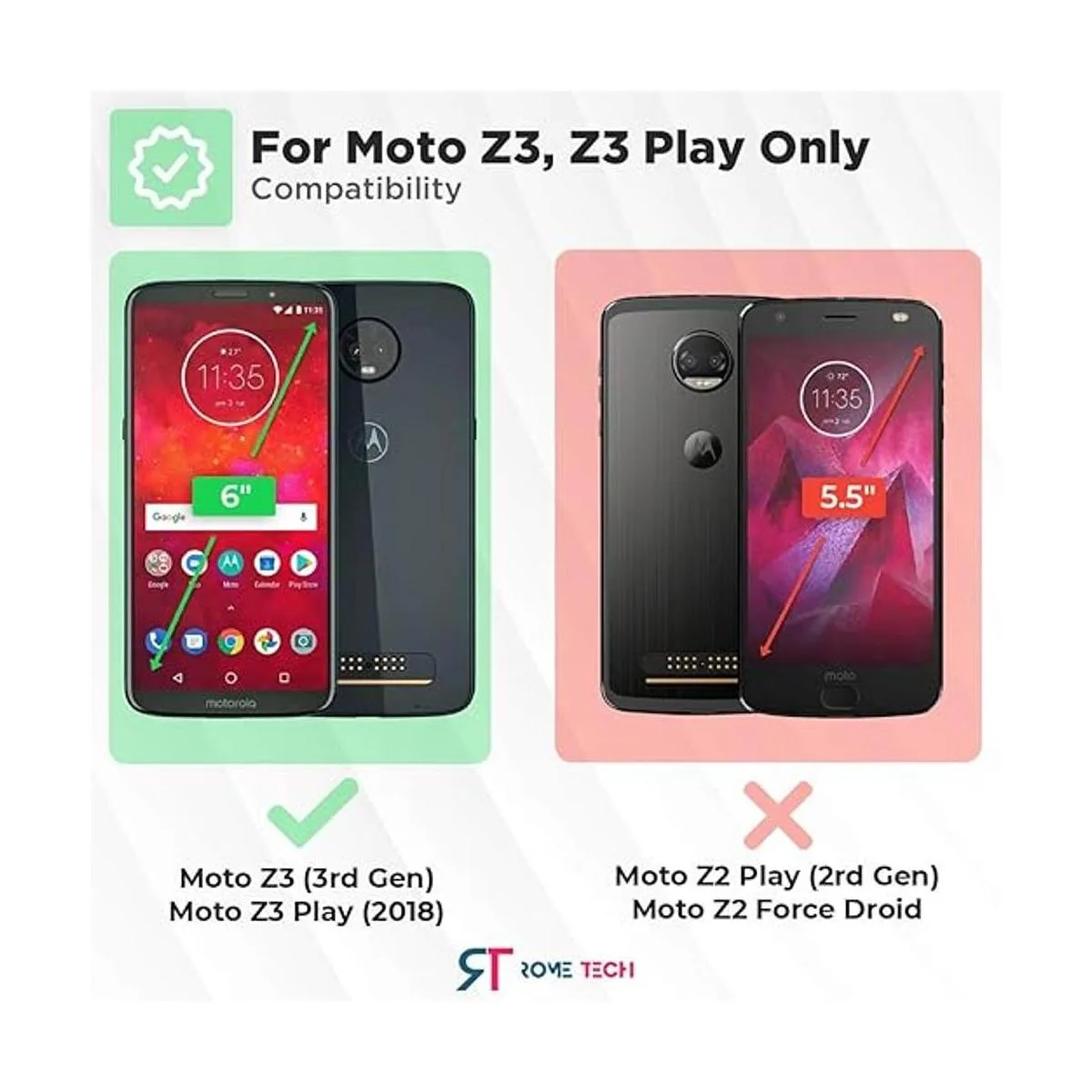 Rome Tech Funda con clip para cinturón para Moto Z3 Z3_2