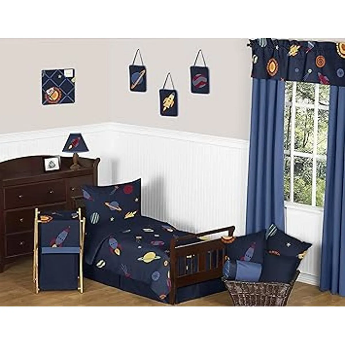 Sweet Jojo Designs Navy Blue Planets Organizador de cubos_5