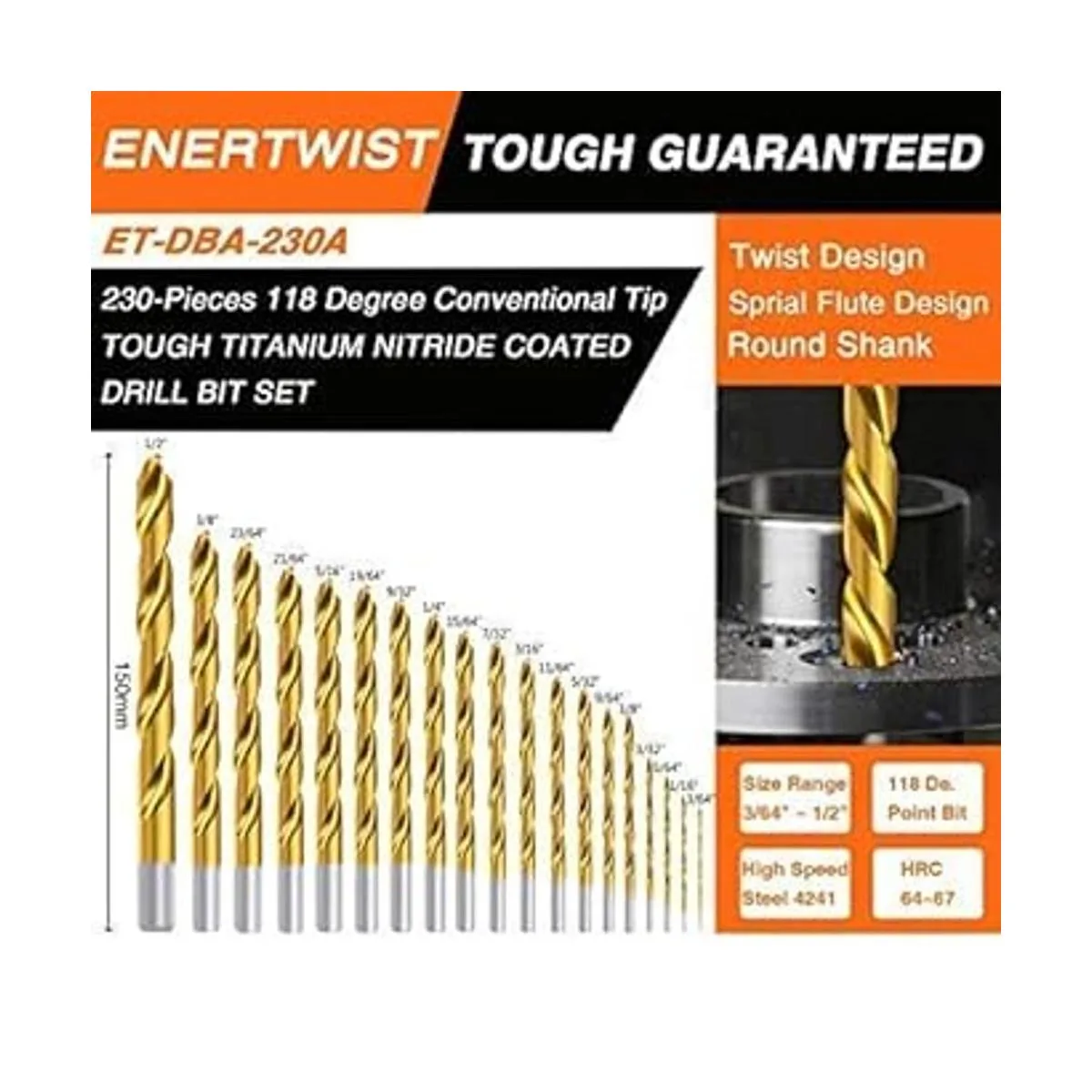 EnerTwist Juego de brocas de titanio para metal y madera_2