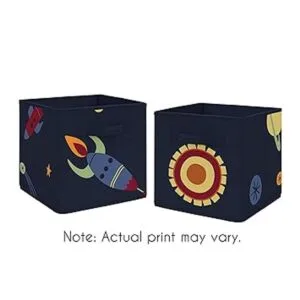Sweet Jojo Designs Navy Blue Planets Organizador de cubos_2