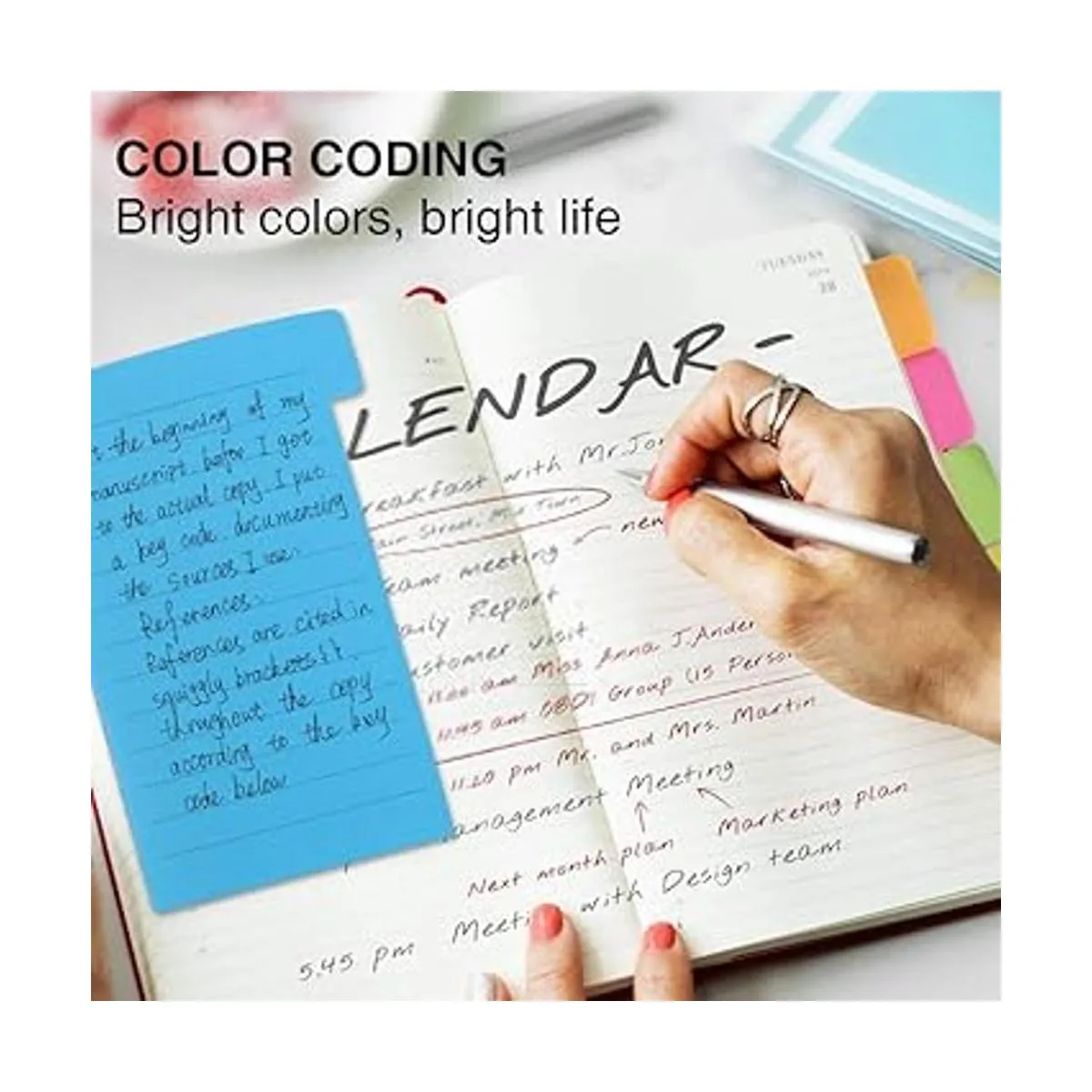 Hommie Juego de notas adhesivas divisores de colores_2