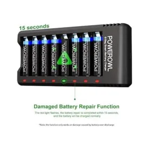 Powerowl Cargador de baterías AA AAA carga USB de alta_5
