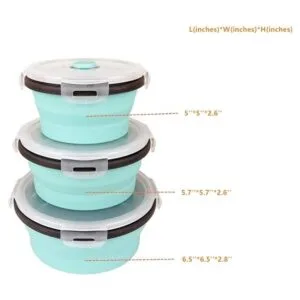 Contenedores desplegables de silicona con tapas para_3