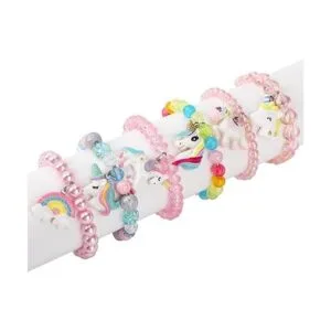 Juego de 6 pulseras de unicornio arco iris pulseras de_2