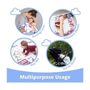 Bliss n Baby Manta Milestone para bebé niña manta_4