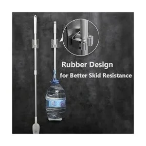 Paquete de 2 soportes para escobas para fregona de acero_2