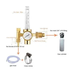 Reboot CO2 regulador de gas completo caudalímetro de cobre_2