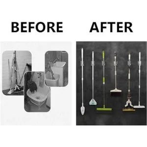 Paquete de 2 soportes para escobas para fregona de acero_3