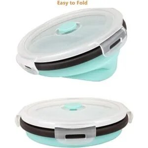 Contenedores desplegables de silicona con tapas para_5