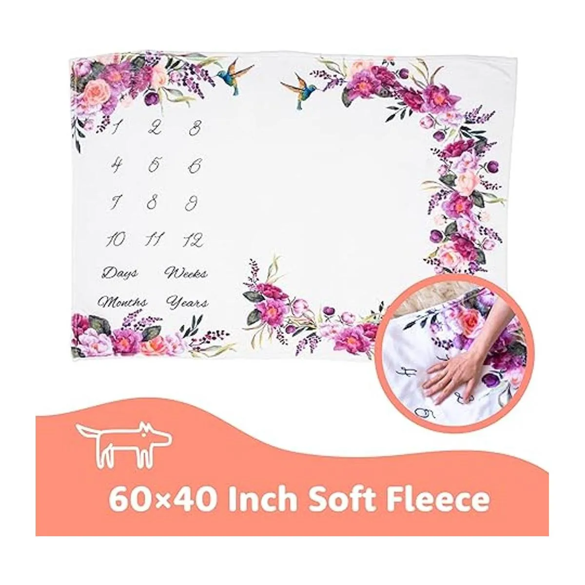 Bliss n Baby Manta Milestone para bebé niña manta_3