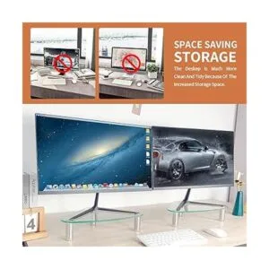 Paquete de 2 elevadores para monitor de computadora_2