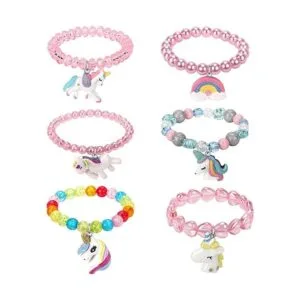 Juego de 6 pulseras de unicornio arco iris pulseras de_1