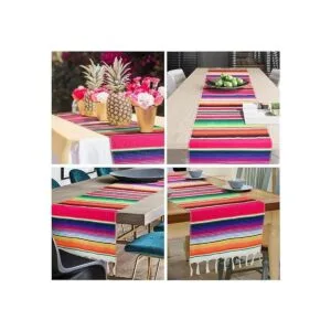 Fowecelt Camino de mesa de sarape mexicano de 14 x 80_7