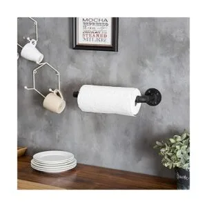 MyGift Toallero de metal negro mate para colgar debajo del_3