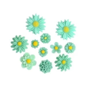 Paquete de 44 abalorios de flores de margaritas peonías de_4