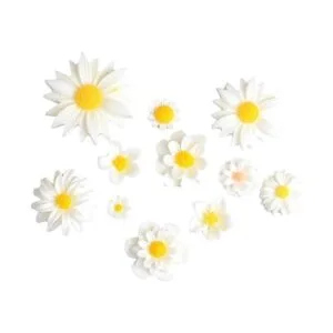 Paquete de 44 abalorios de flores de margaritas peonías de_5