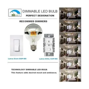 LUXON Luz de medio cromo regulable bombilla de filamento_4