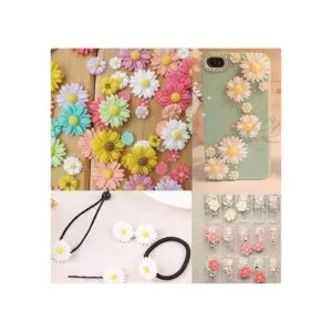 Paquete de 44 abalorios de flores de margaritas peonías de_6