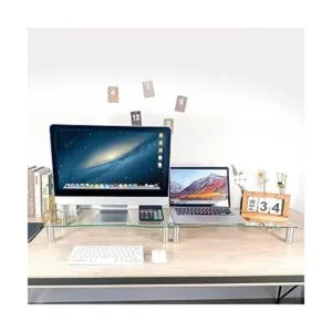 Paquete de 2 elevadores para monitor de computadora con_6