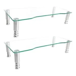 Paquete de 2 elevadores para monitor de computadora con_1