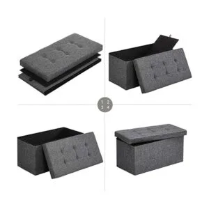 SONGMICS Banco otomano de almacenamiento baúl con tapa_5