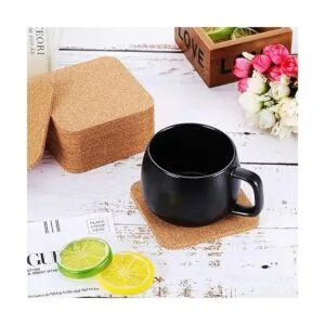 Posavasos cuadrados de corcho grueso de madera para_7