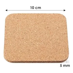 Posavasos cuadrados de corcho grueso de madera para_3