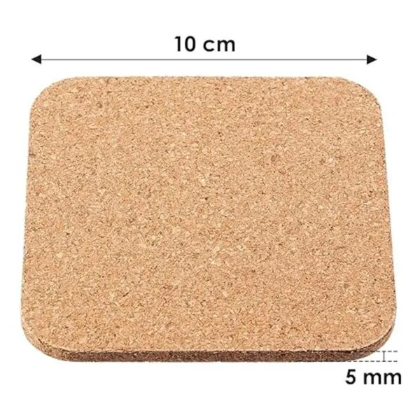 Posavasos cuadrados de corcho grueso de madera para_3