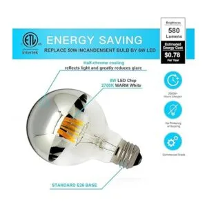 LUXON Luz de medio cromo regulable bombilla de filamento_3