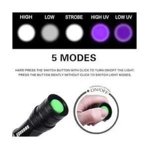 Paquete de 2 linterna UV Blacklight COSOOS 2 en 1_4
