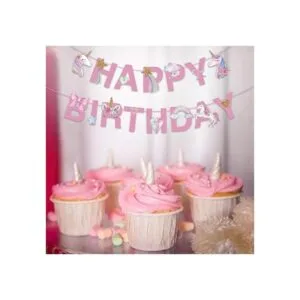 Pancarta de unicornio con diseño de feliz_5