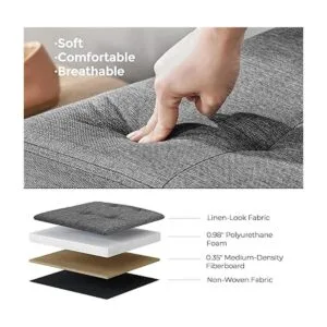 SONGMICS Banco otomano de almacenamiento baúl con tapa_4