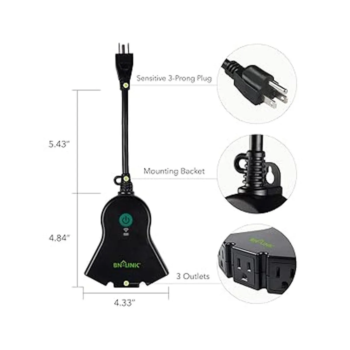 BNLINK Toma de corriente WiFi inteligente resistente para_2