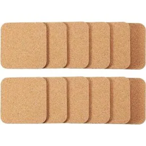 Posavasos cuadrados de corcho grueso de madera para_2
