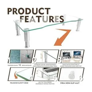 Paquete de 2 elevadores para monitor de computadora con_2