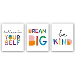 HPNIUB Juego de 3 impresiones artísticas con frase_1