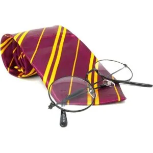 Skeleteen Juego de gafas y corbata de mago color granate_5